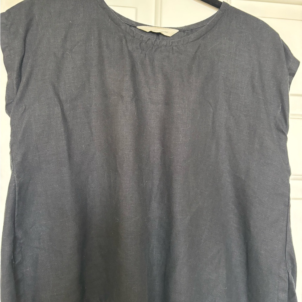 Elizabeth Suzann Black Cap Sleeve Relaxed Blouse